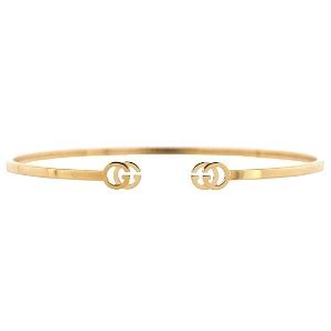 Gucci GG Running 18K Yellow Gold Cuff Bangle 